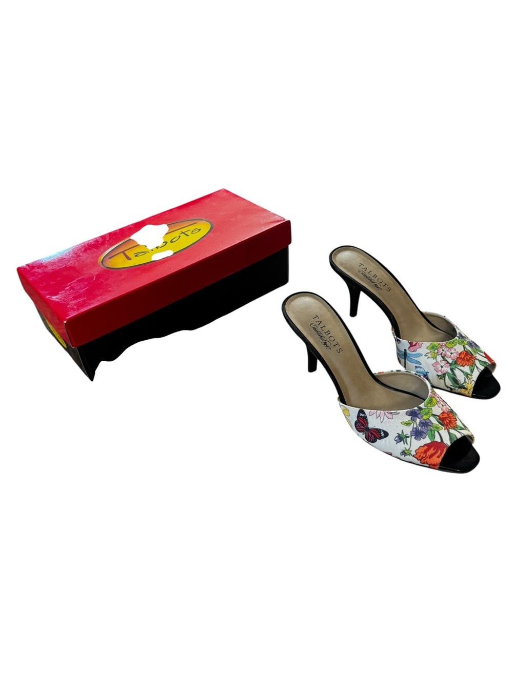 Talbots Slip On Peep Toe Heels Women’s Size 7 Wish1 Printed Botani